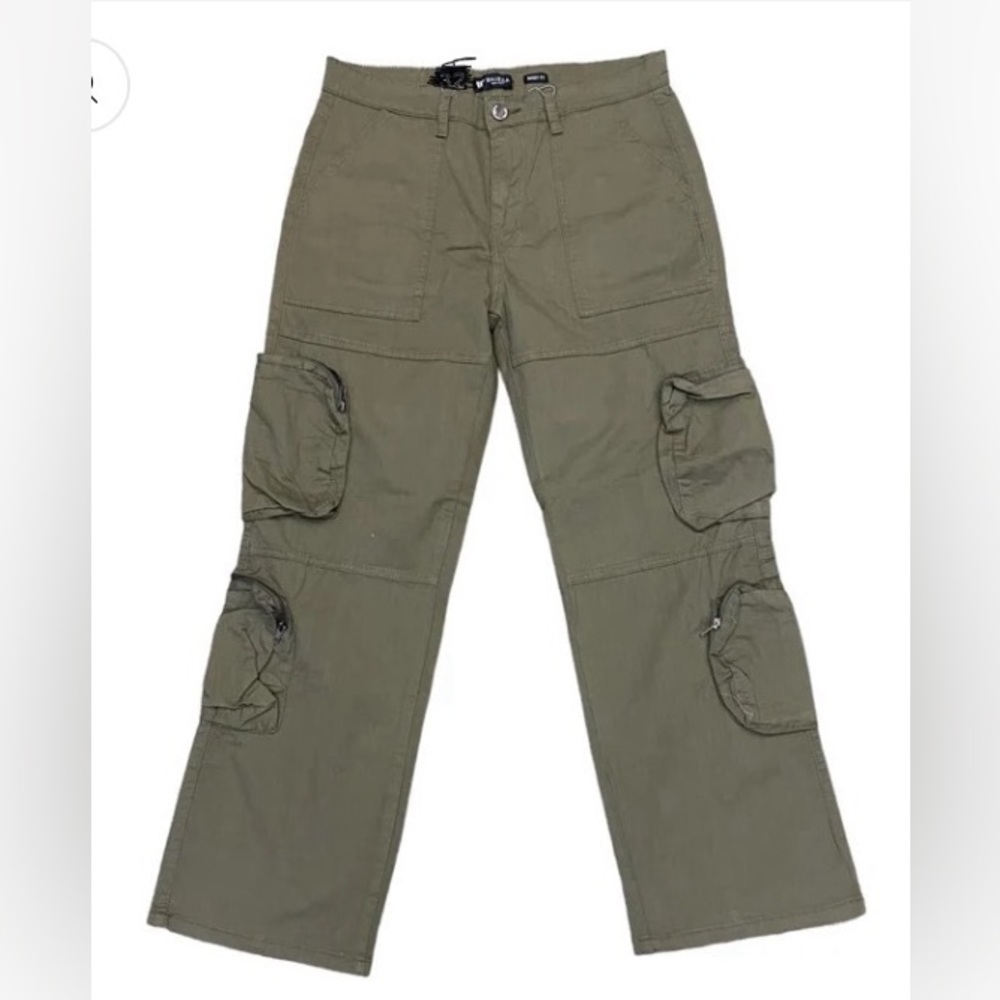 Waimea Mens Baggy Fit 97% cotton outdoor hiking casual pants 36 Waist Olive